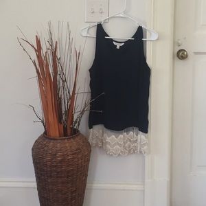 Navy/Lace Tank Top