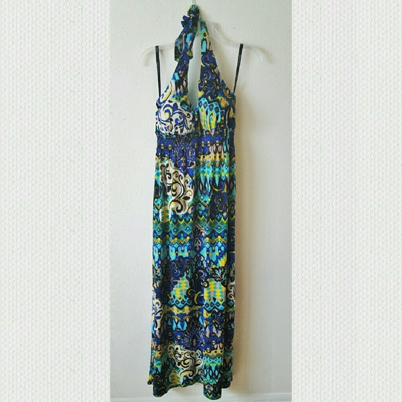 ⤵🔖Bisou Bisou multi color maxi halter