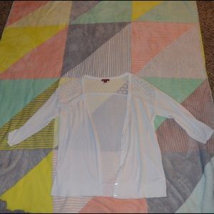 White Merona Cardigan with Crochet