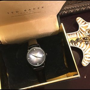 Ted Baker Ladies Stone Set Black Dress Watch