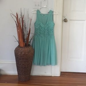 Mint Green detailed fit and flare dress
