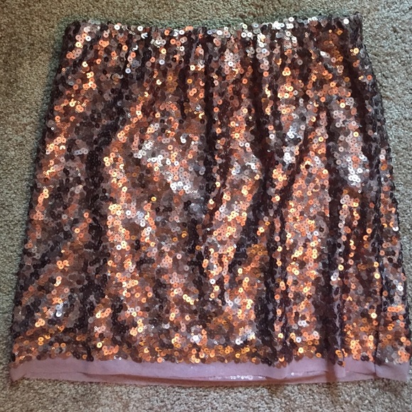 LC by Lauren Conrad Rose Gold Sequin skirt
