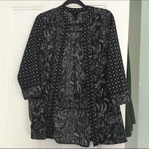 Dark Kimono Print Jacket