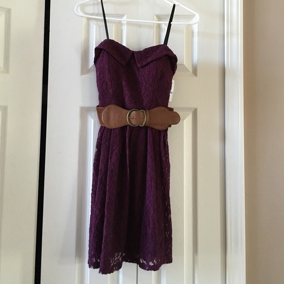 Dark purple strapless dress - Picture 1 of 3