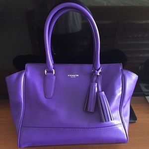 Coach 19890 Leather Candace Carryall Tote Purple