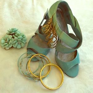 Size 61/2 sea foam patent heels