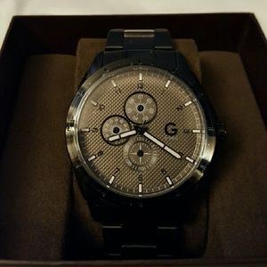 Guess Brand Mens Black Chrome Watch