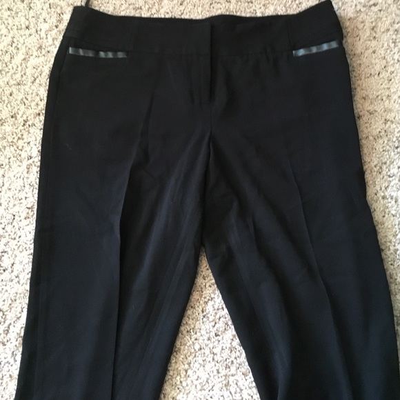 Black work trousers  with leather trim.