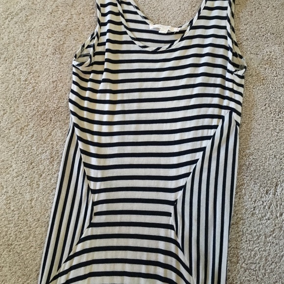 Navy and Creme striped Maxi Dress - Picture 2 of 3
