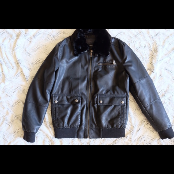 Zara Mens  Faux leather Jacket