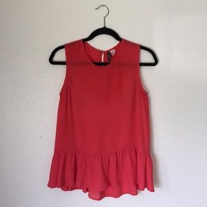 H&M Coral Ruffle Blouse