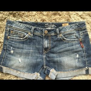 Silver Cutoff Jeans