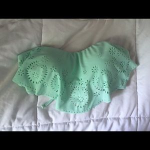 teal blue bikini top