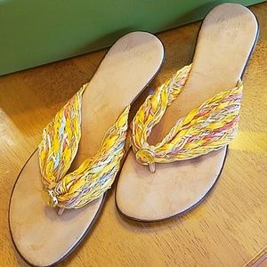 Gold and peach ribbons w/jewel sandals