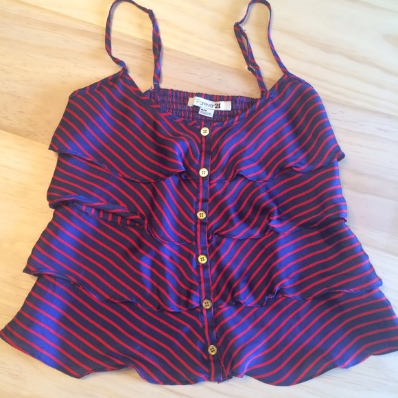 Red and Navy Satin Tank