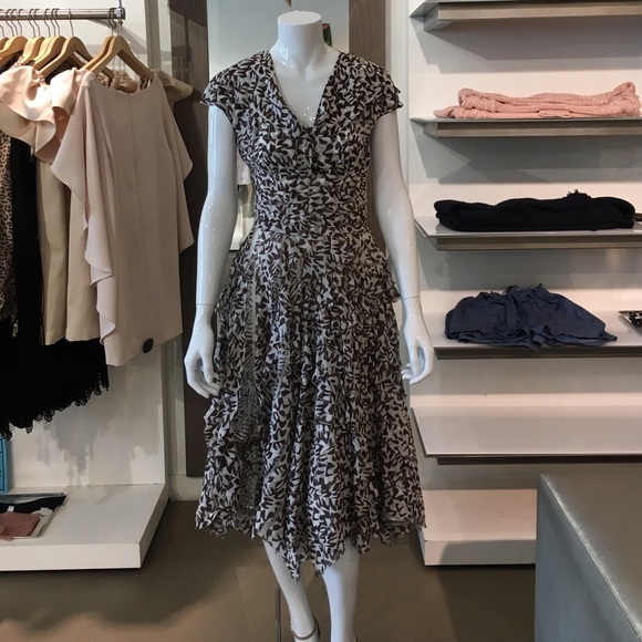 Vintage Oscar de la Renta printed silk dress
