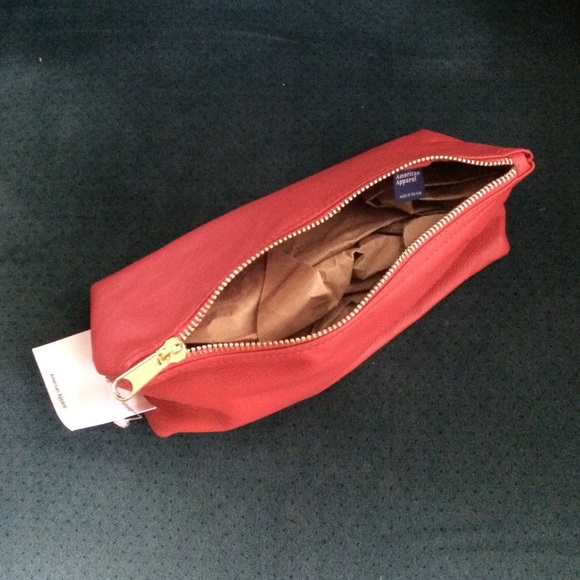 red leather American Apparel make-up pouch - Picture 2 of 4
