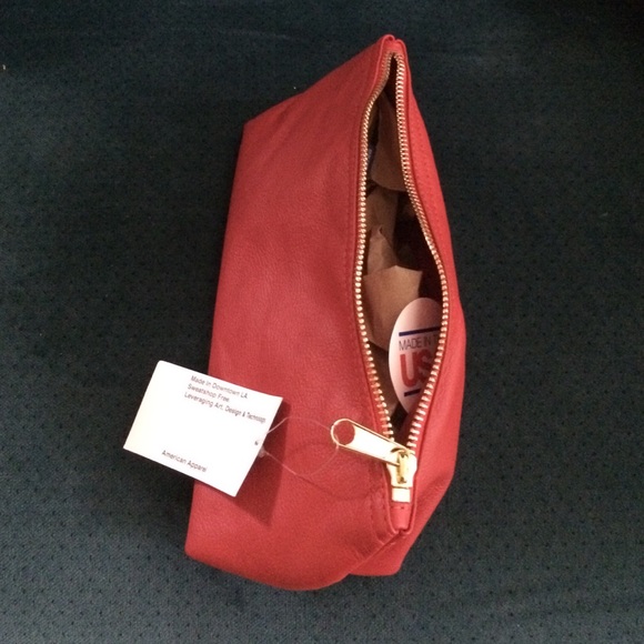 red leather American Apparel make-up pouch - Picture 4 of 4