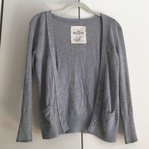 Hollister gray button up cardigan