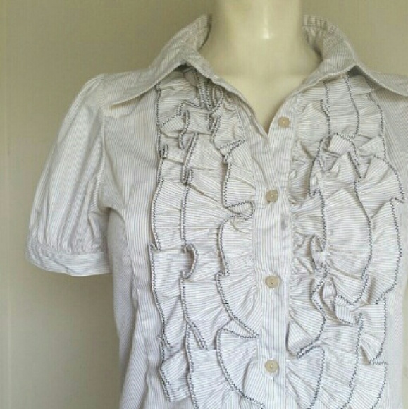 Forever 21 Tops - Striped Ruffle Shirt