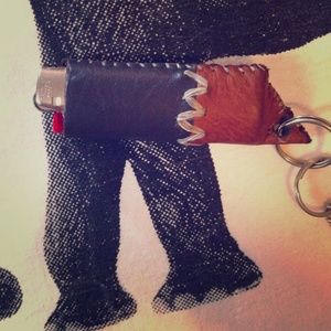 Leather lighter holder/keychain