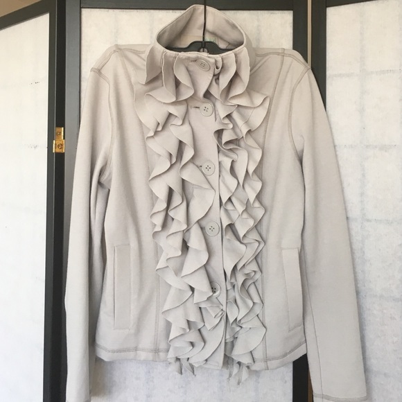 Neiman Marcus Ruffle Cardigan Jacket
