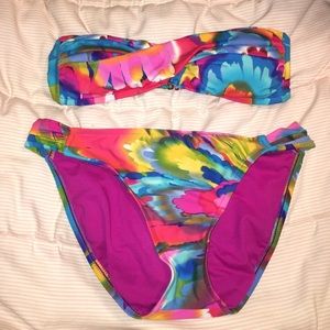 Super cute water color floral bikini set