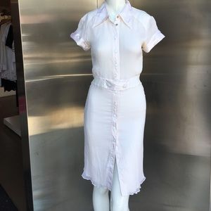 Vintage Catherine Malandrino cream silk dress