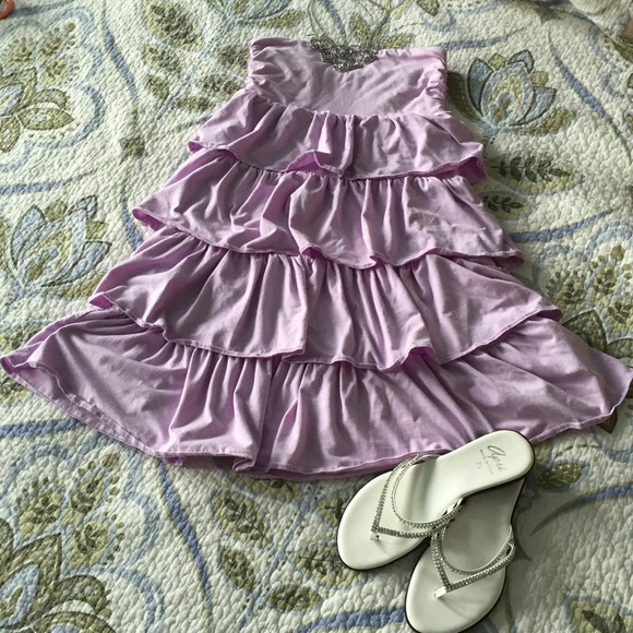 J. Crew lilac ruffle dress