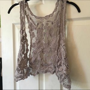Lacy grey vest
