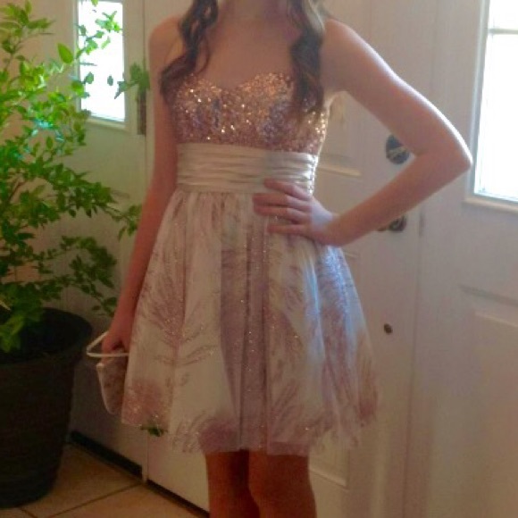 Pink and Champagne Homecoming Dress - Picture 2 of 2