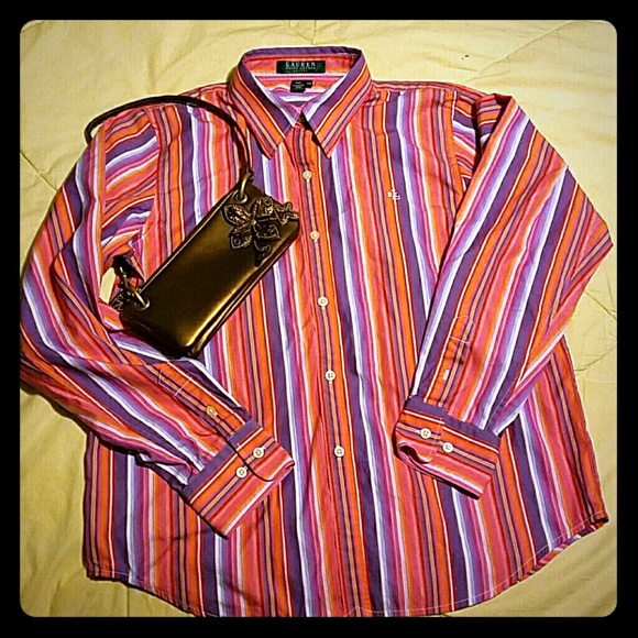 Ralph Lauren Tops - Ralph Lauren Striped Longsleeved button up Medium
