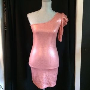 One shoulder sequin dress