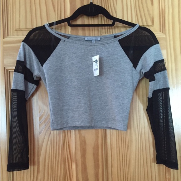 Charlotte Russe Gray Crop Top