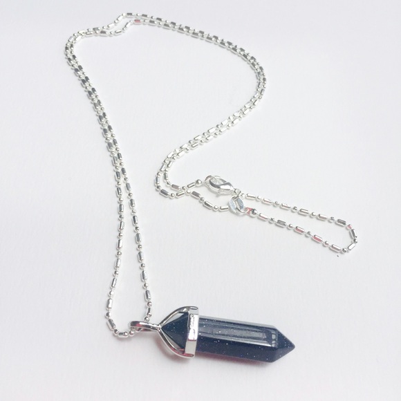 Sandstone Blue Gemstone Necklace - Picture 2 of 3