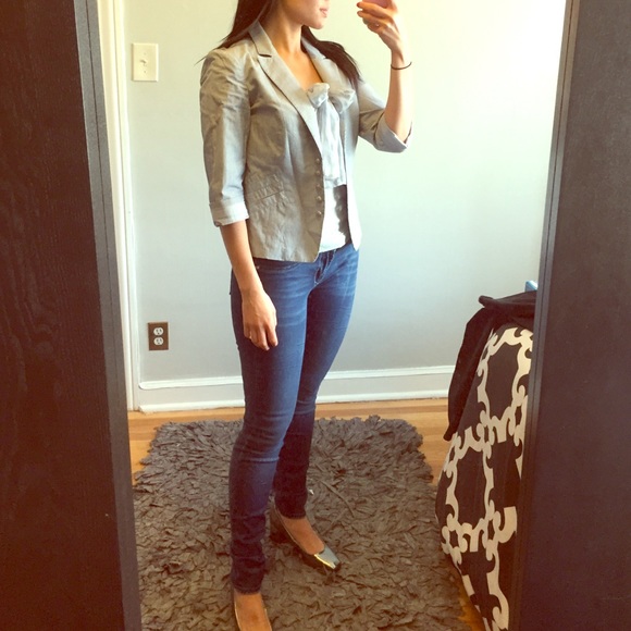 Stripped 3/4 sleeve jacket