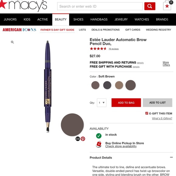 🚫SOLD🚫Estée Lauder Automatic Brow Pencil Duo