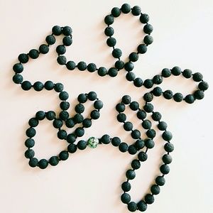 Mala Necklace: Lava Stone + African Turquoise