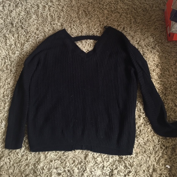 Open Back Black Sweater - Picture 1 of 2