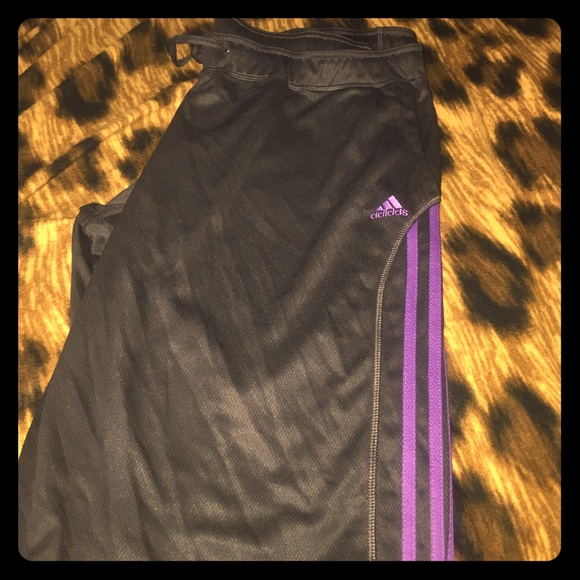 XL Gray and purple Addias Capri joggers