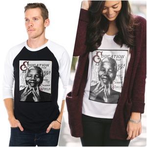 Nelson Mandela baseball sleeve | sevenly