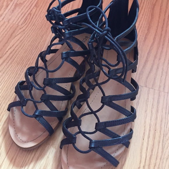 Black lace-up shoes