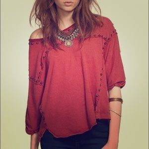 Free People Studded Dillon crop tee