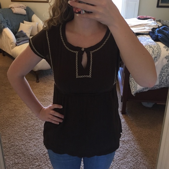 GAP brown cotton top with stitching