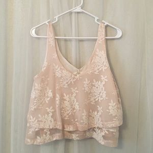 Lace crop tank top