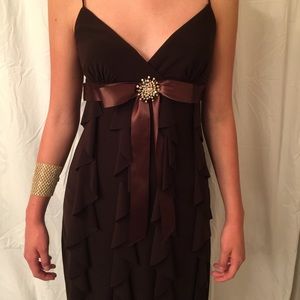 Beautiful chocolate cocktail dress from Cache