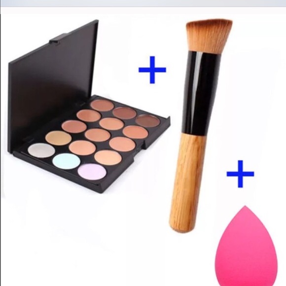 Contour palette, contouring brush, & sponge