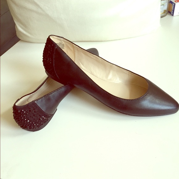 Nine West black leather flats Size 6.5