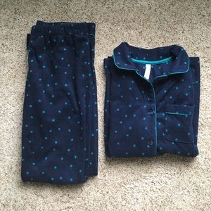 Blue polka dot pajama set