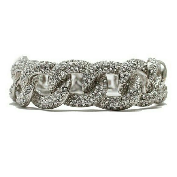 T&J Designs Silver Pave Bracelet - Picture 1 of 2